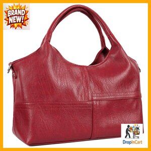 Vegan Leather Hobo Tote Bag with Detachable Strap Minimalist Chic Style
